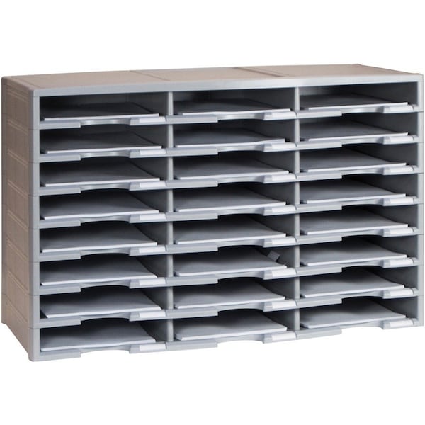 Storex Literature Sorter, 24 Comp, 14-1/10"Wx31-2/5"Lx20-1/2"H, GY STX61434U01C - main